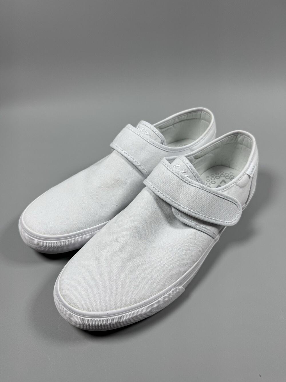 Lugz Men's Clipper Sneaker Slip On Cushioned Insole White Strap Size 13